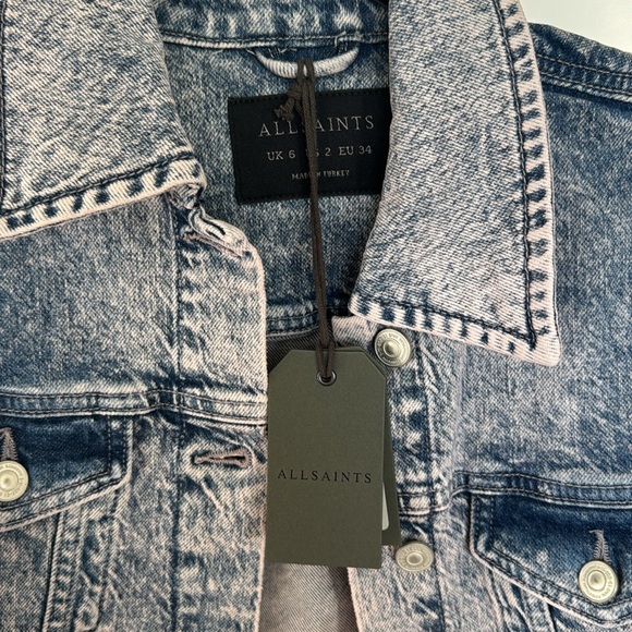 All Saints Cropped Denim Jacket - Picture 8 of 10